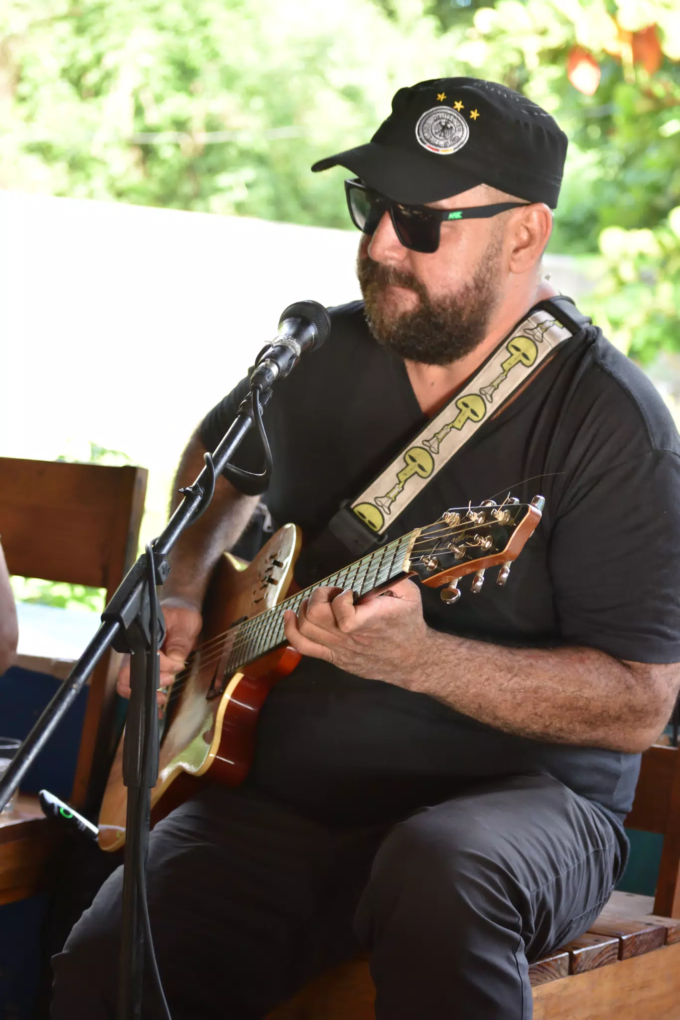 Big Rony Playing the Simple Beach Lodge, Las Peñitas, Nicaragua