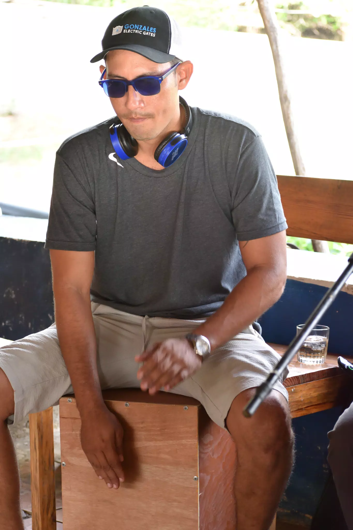 Big Rony Playing the Simple Beach Lodge, Las Peñitas, Nicaragua