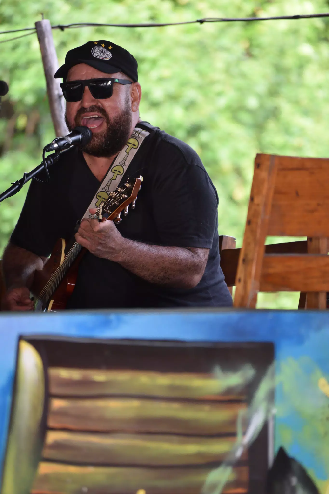 Big Rony Playing the Simple Beach Lodge, Las Peñitas, Nicaragua
