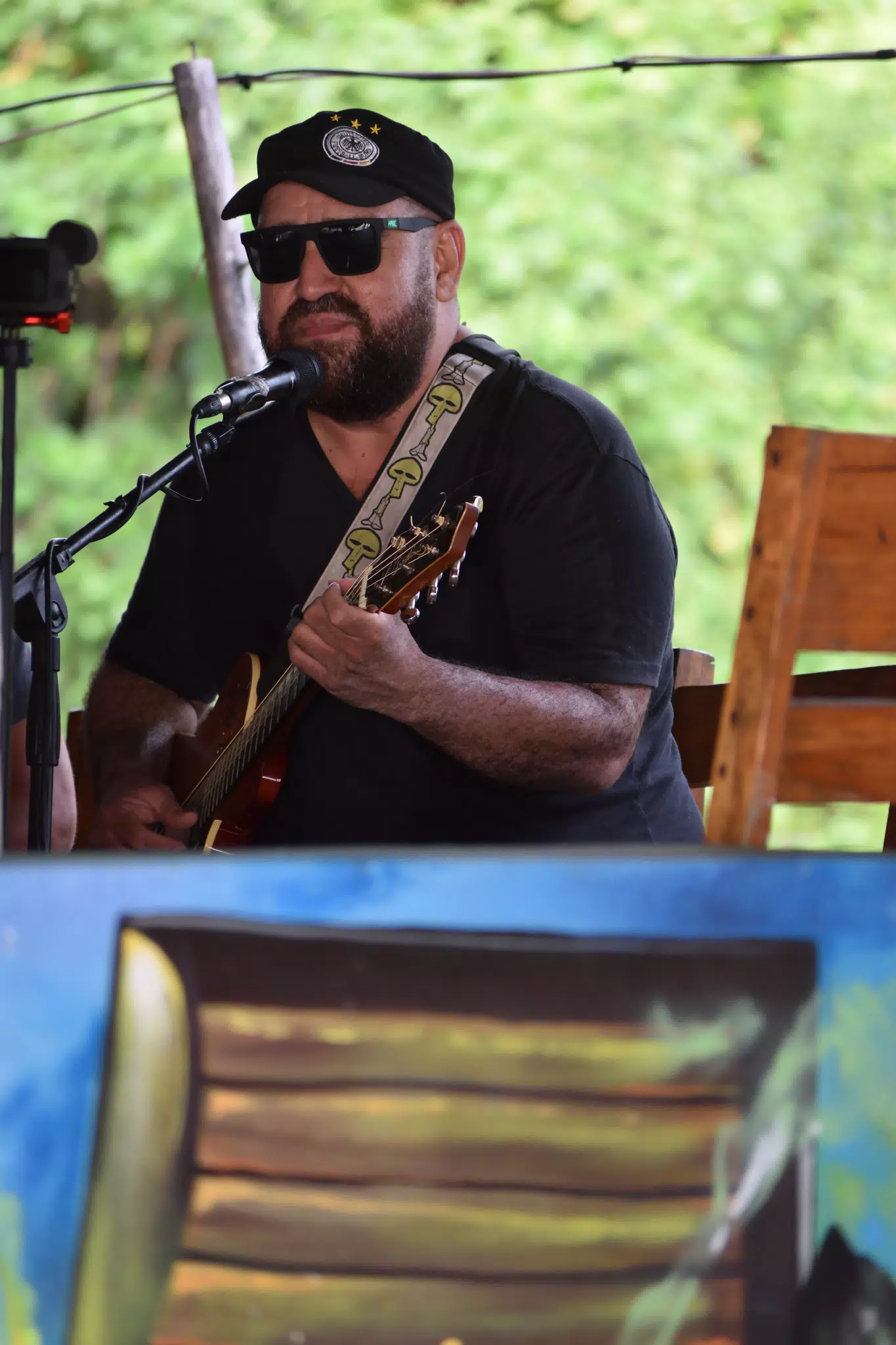 Big Rony Playing the Simple Beach Lodge, Las Peñitas, Nicaragua