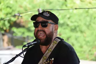 Big Rony Playing the Simple Beach Lodge, Las Peñitas, Nicaragua