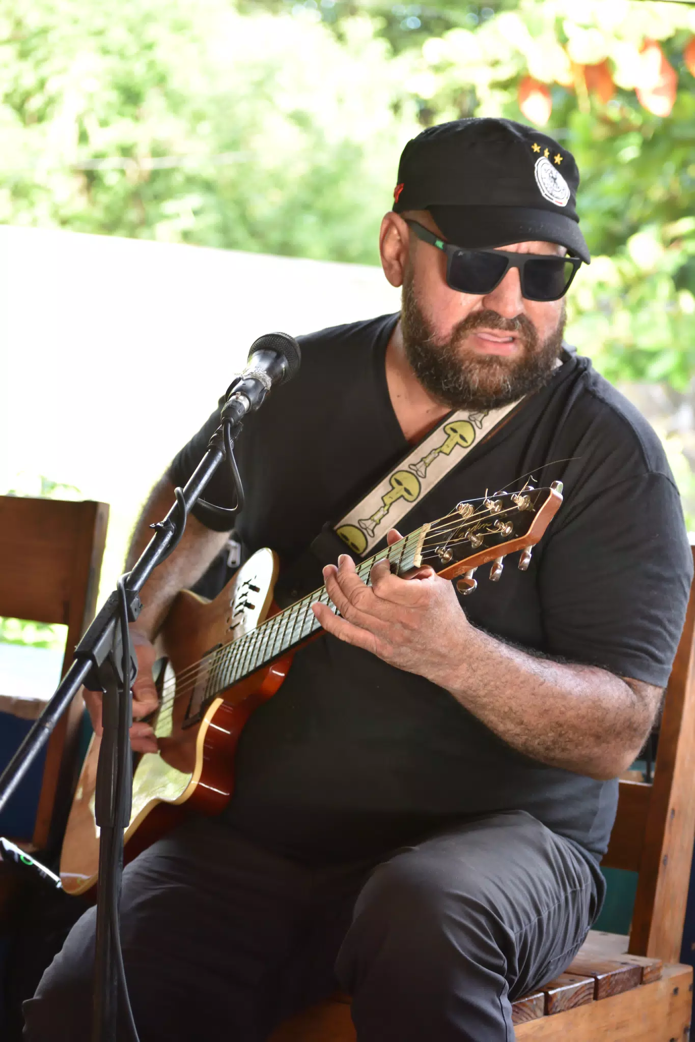 Big Rony Playing the Simple Beach Lodge, Las Peñitas, Nicaragua