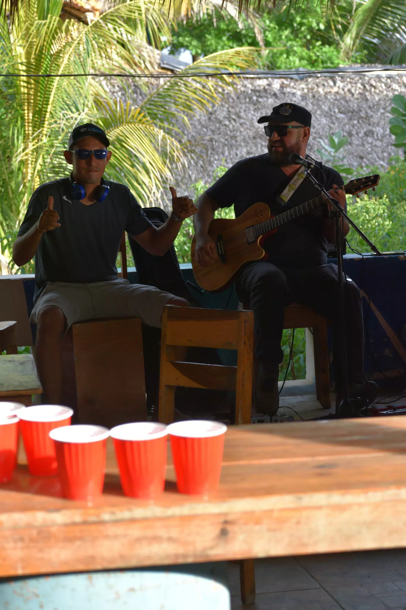 Big Rony Playing the Simple Beach Lodge, Las Peñitas, Nicaragua