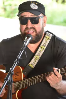 Big Rony Playing the Simple Beach Lodge, Las Peñitas, Nicaragua