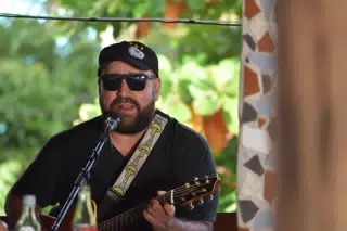 Big Rony Playing the Simple Beach Lodge, Las Peñitas, Nicaragua