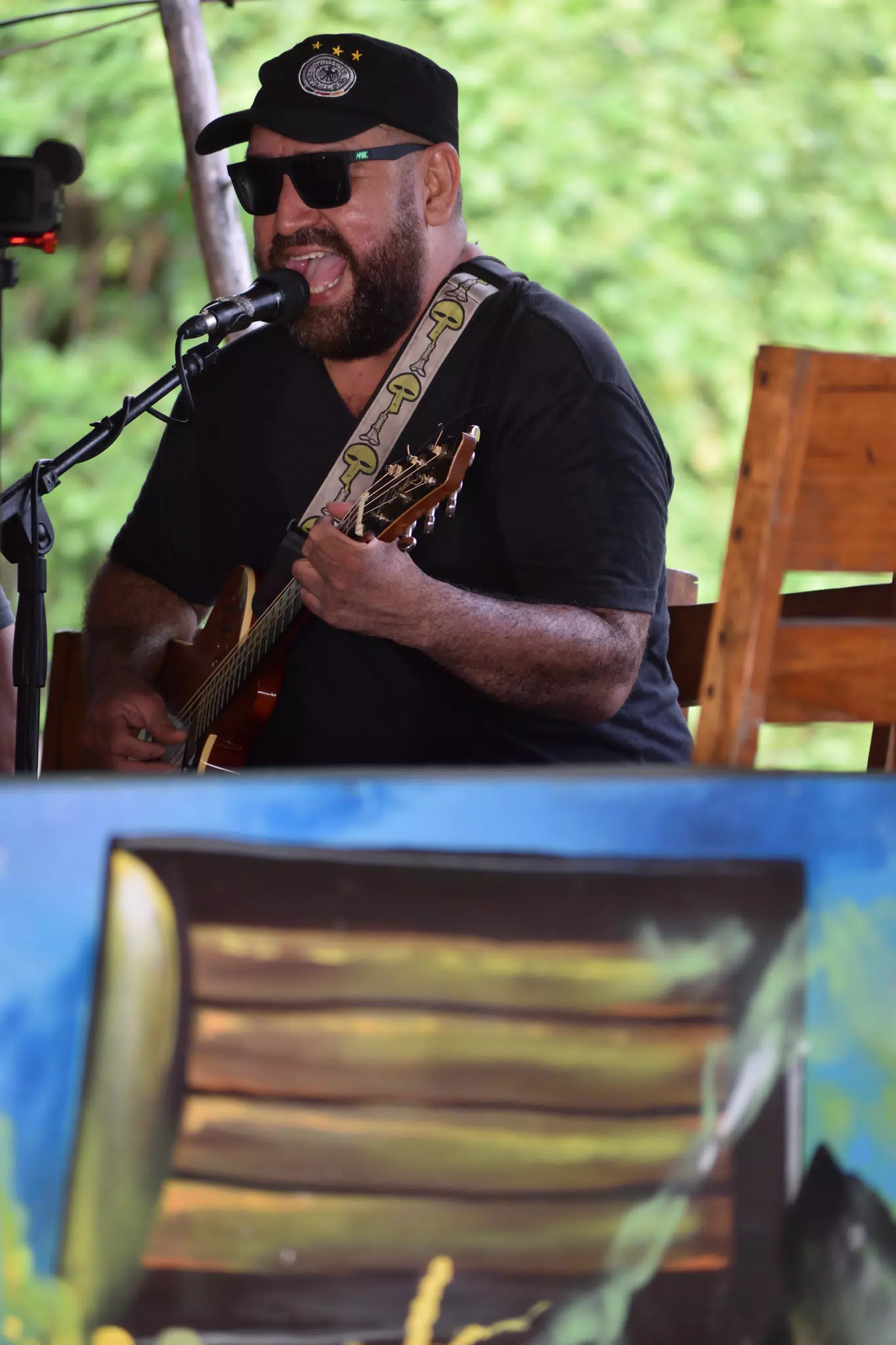 Big Rony Playing the Simple Beach Lodge, Las Peñitas, Nicaragua