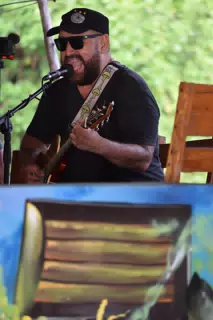 Big Rony Playing the Simple Beach Lodge, Las Peñitas, Nicaragua