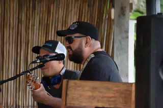 Big Rony Playing the Simple Beach Lodge, Las Peñitas, Nicaragua