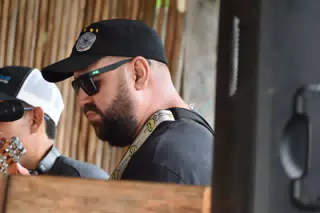 Big Rony Playing the Simple Beach Lodge, Las Peñitas, Nicaragua