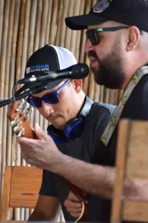 Big Rony Playing the Simple Beach Lodge, Las Peñitas, Nicaragua