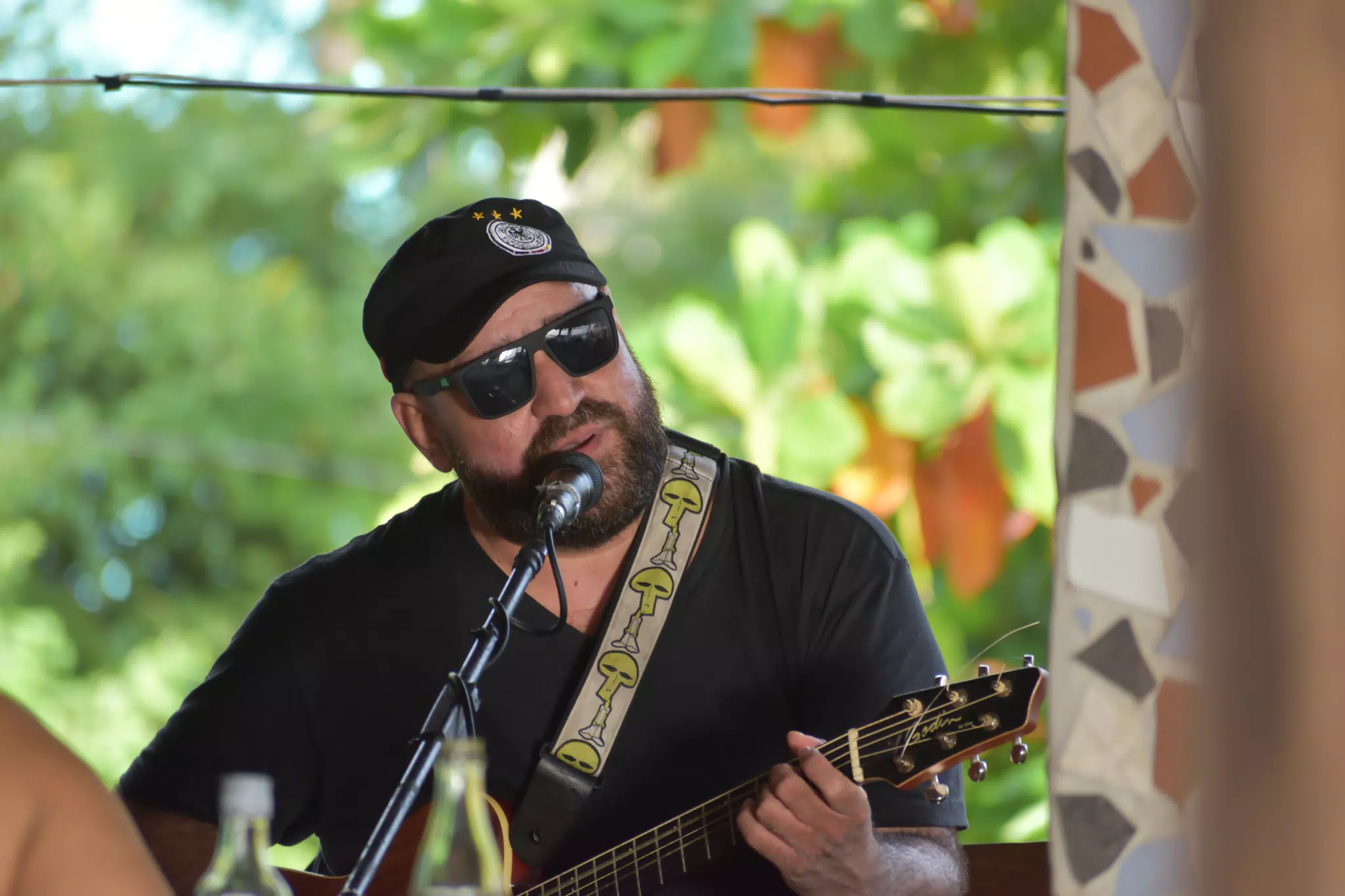 Big Rony Playing the Simple Beach Lodge, Las Peñitas, Nicaragua