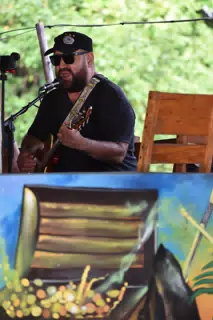 Big Rony Playing the Simple Beach Lodge, Las Peñitas, Nicaragua