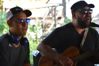 Big Rony Playing the Simple Beach Lodge, Las Peñitas, Nicaragua