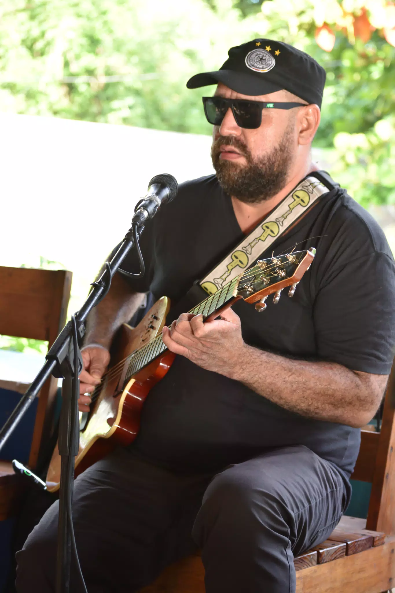 Big Rony Playing the Simple Beach Lodge, Las Peñitas, Nicaragua