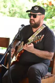 Big Rony Playing the Simple Beach Lodge, Las Peñitas, Nicaragua
