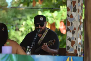 Big Rony Playing the Simple Beach Lodge, Las Peñitas, Nicaragua