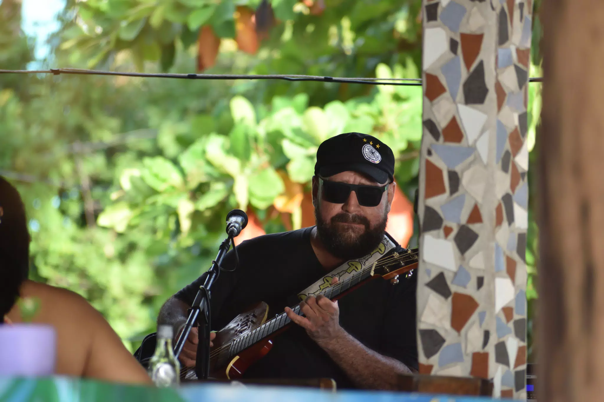 Big Rony Playing the Simple Beach Lodge, Las Peñitas, Nicaragua