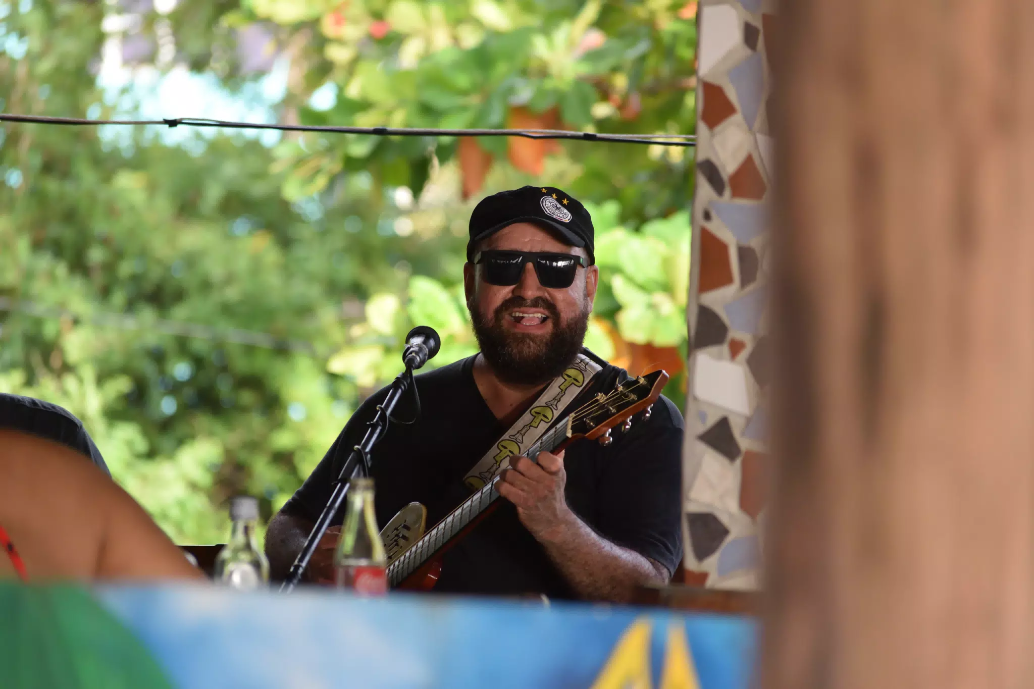Big Rony Playing the Simple Beach Lodge, Las Peñitas, Nicaragua