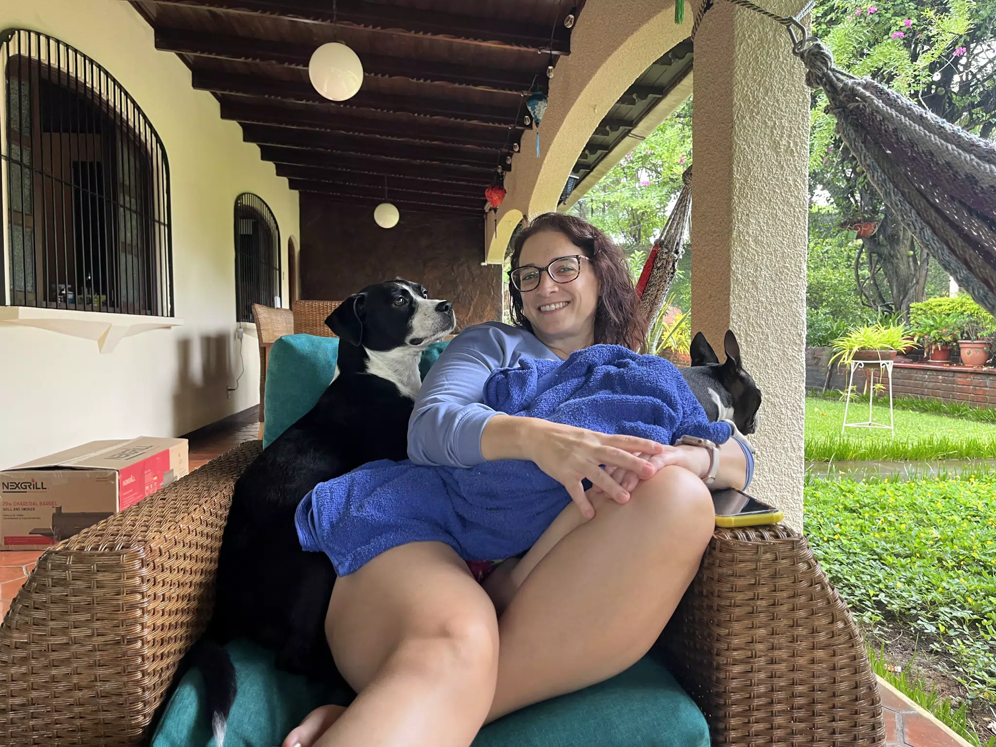 Dominica with the Dogs in the Rain