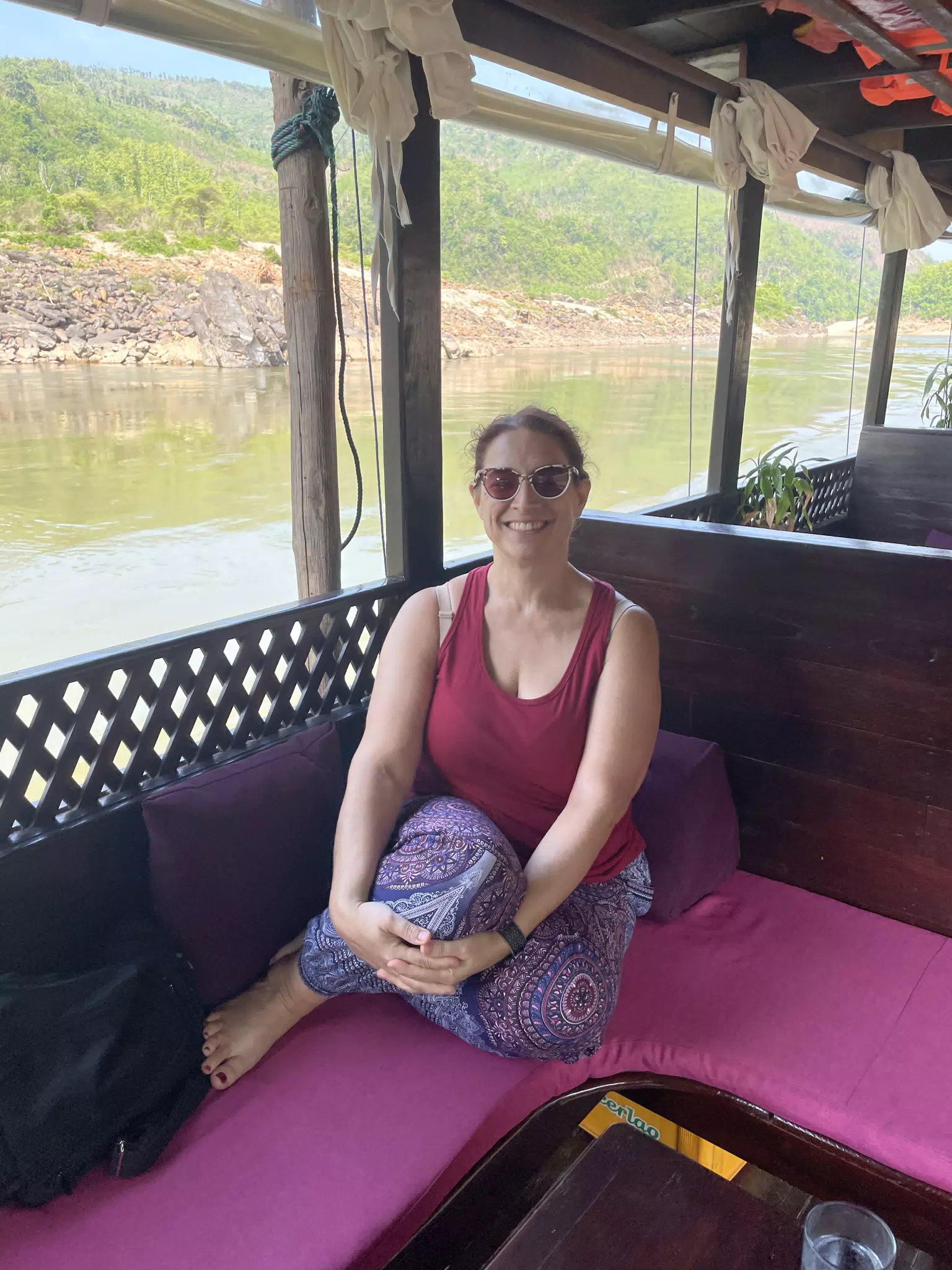 Dominica on Boat in Laos