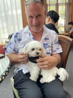 Paul with Dog in Thailand