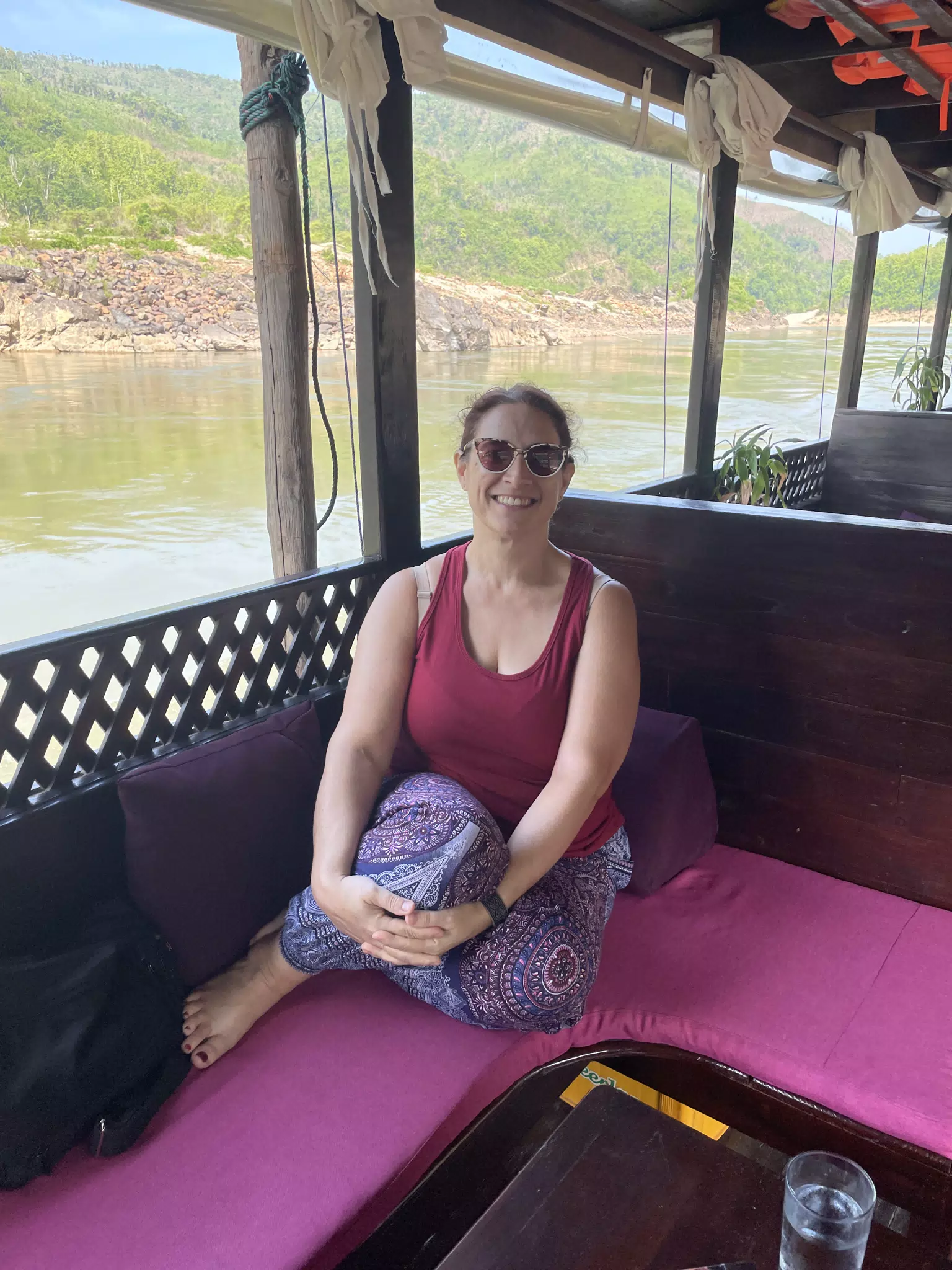 Dominica on Riverboat in Laos