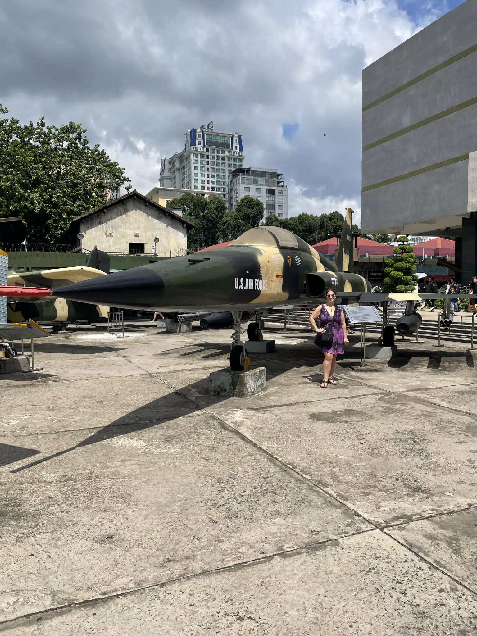 Dominica with Fighter Jet in Vietnam Museum