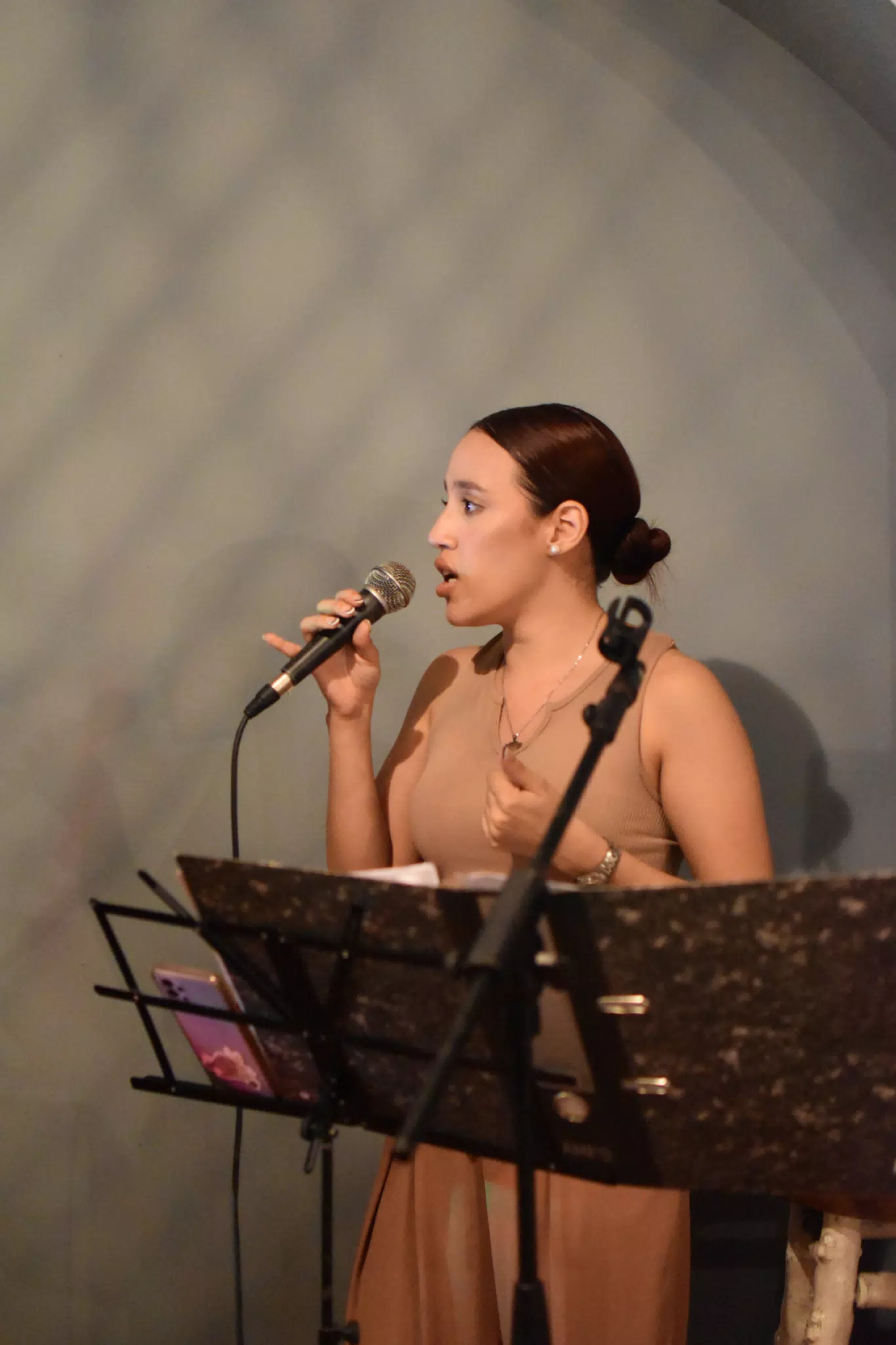 Betzy Singing at Sua Leon Nicaragua