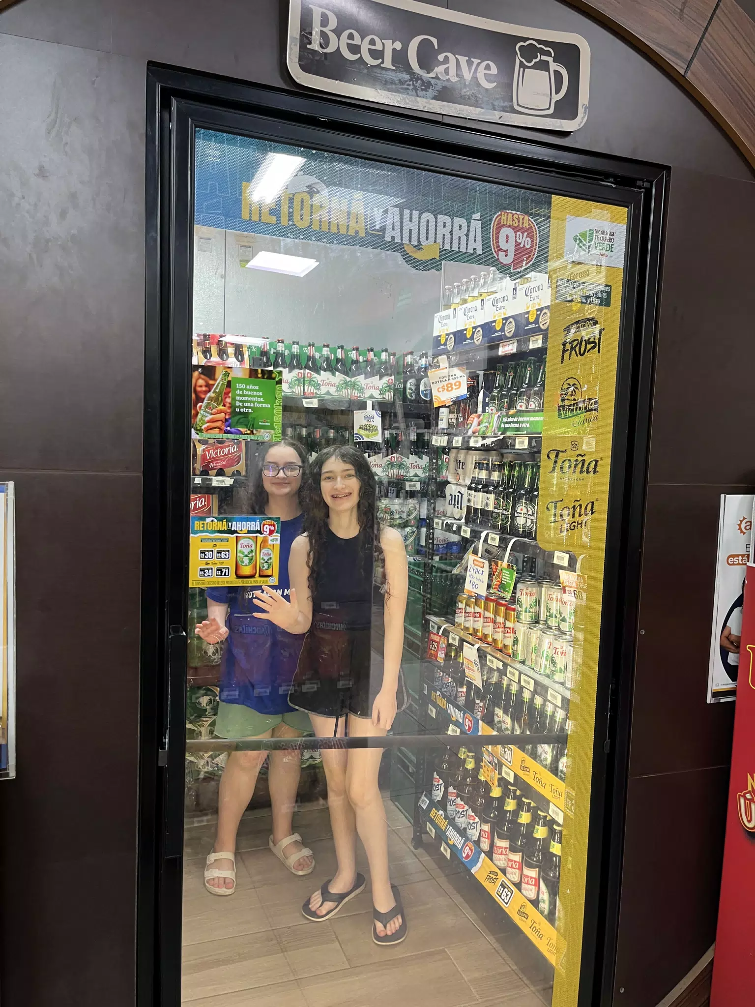 Luciana & Liesl Hanging Out in the Beer Cave
