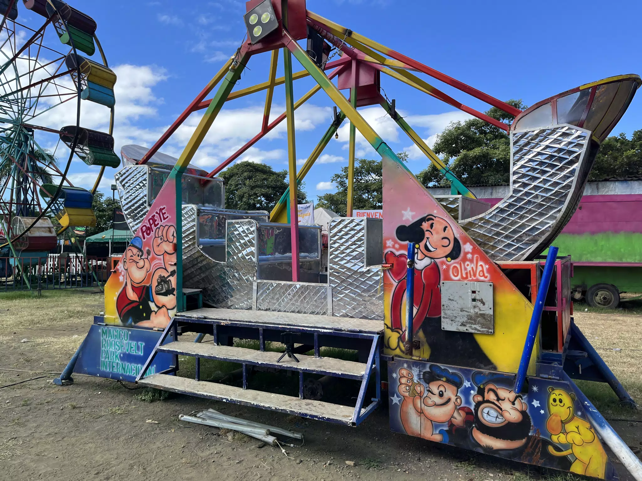 Popeye & Olive Oil Swing Ride in Sutiava, Leon, Nicaragua Carnival