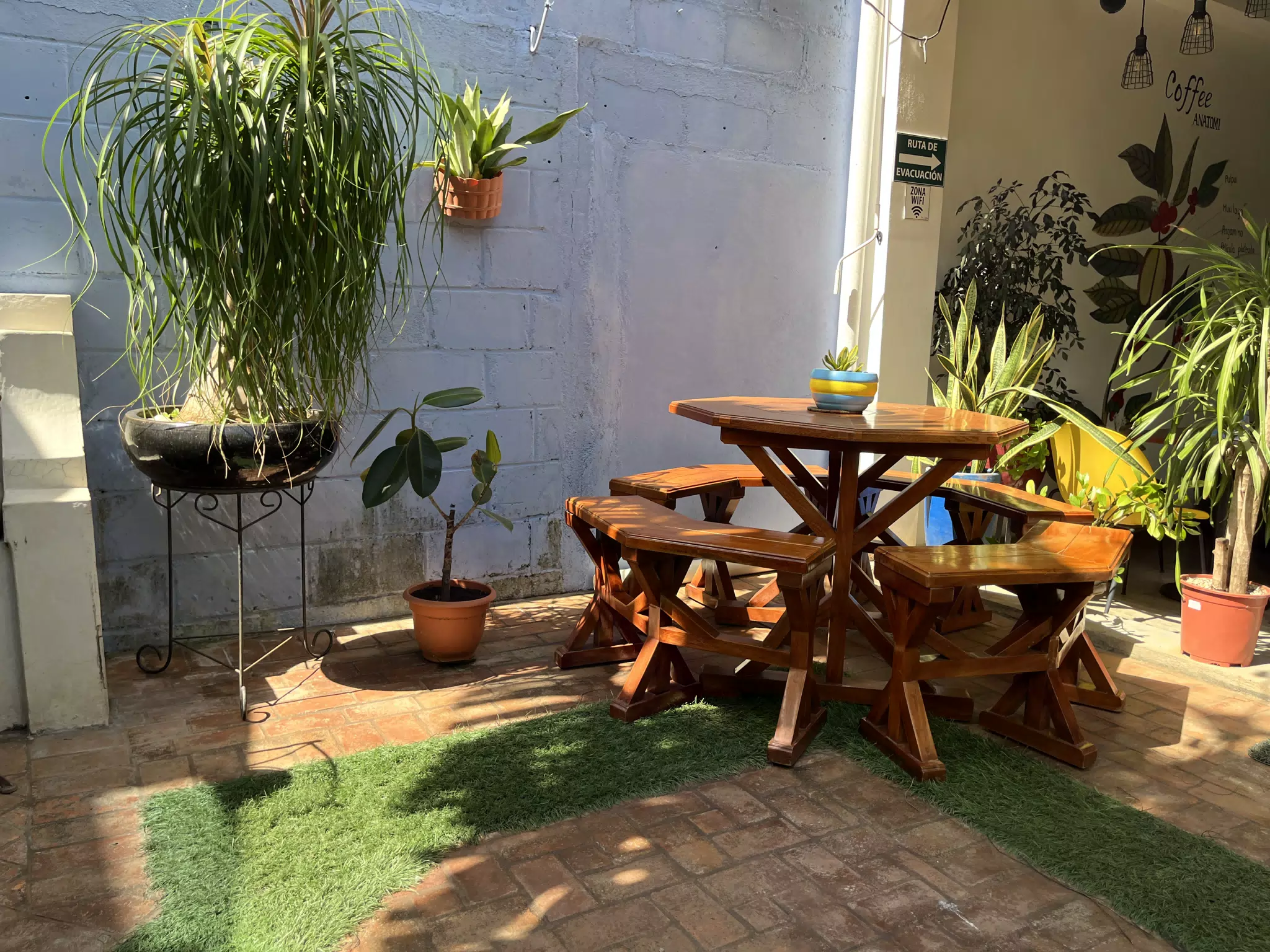 Table at Dr Coffee in Sutiava, Leon, Nicaragua