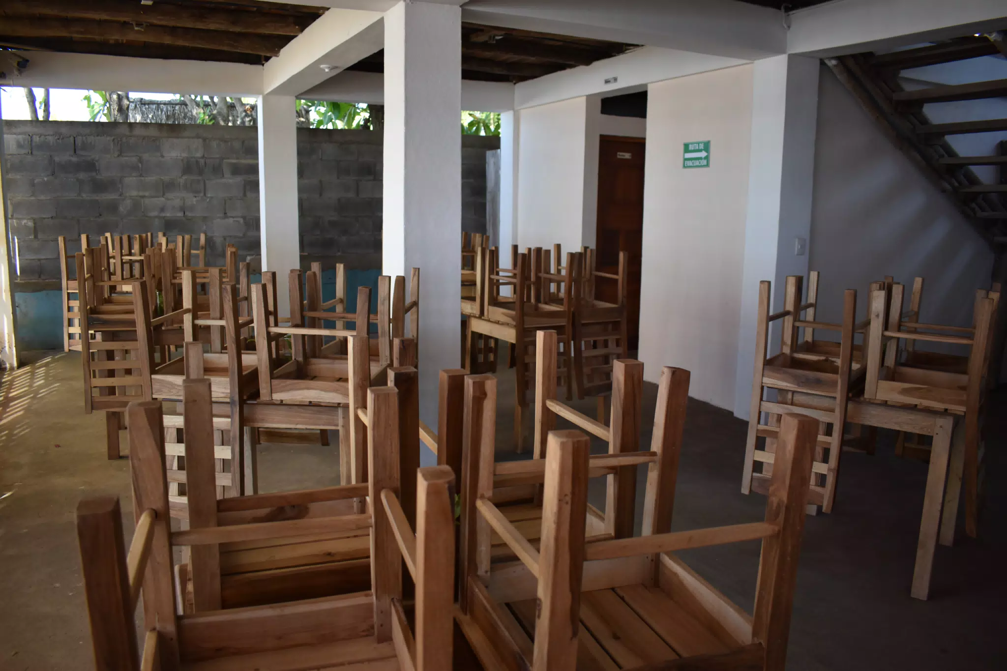 Chairs on the Tables at Desperado's Las Peñitas, Nicaragua