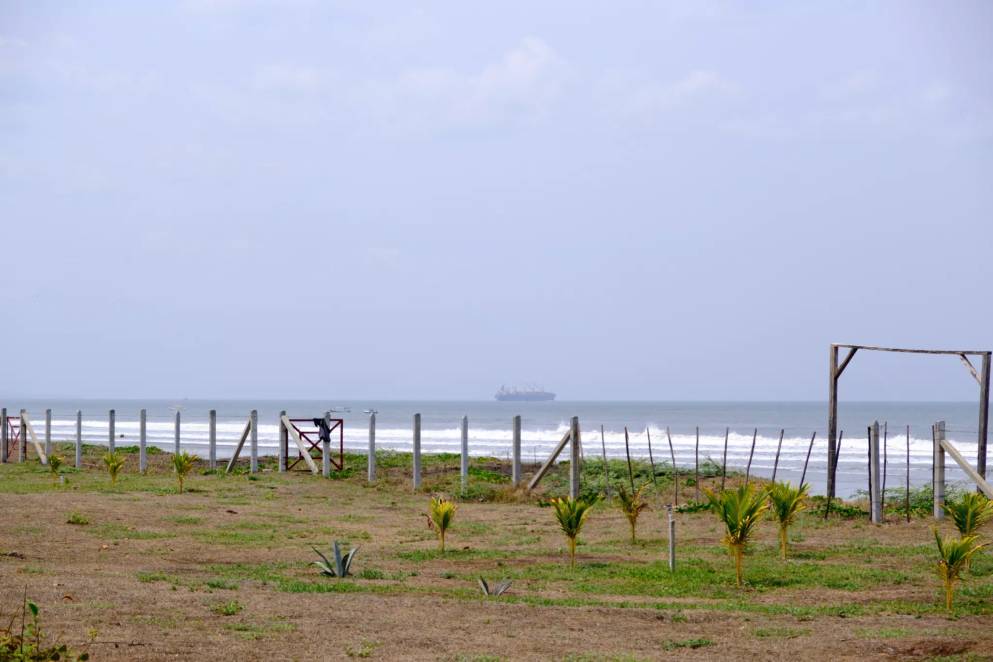 Fuel Ship on the Horizon at Playa Tesoro, Nicaragua