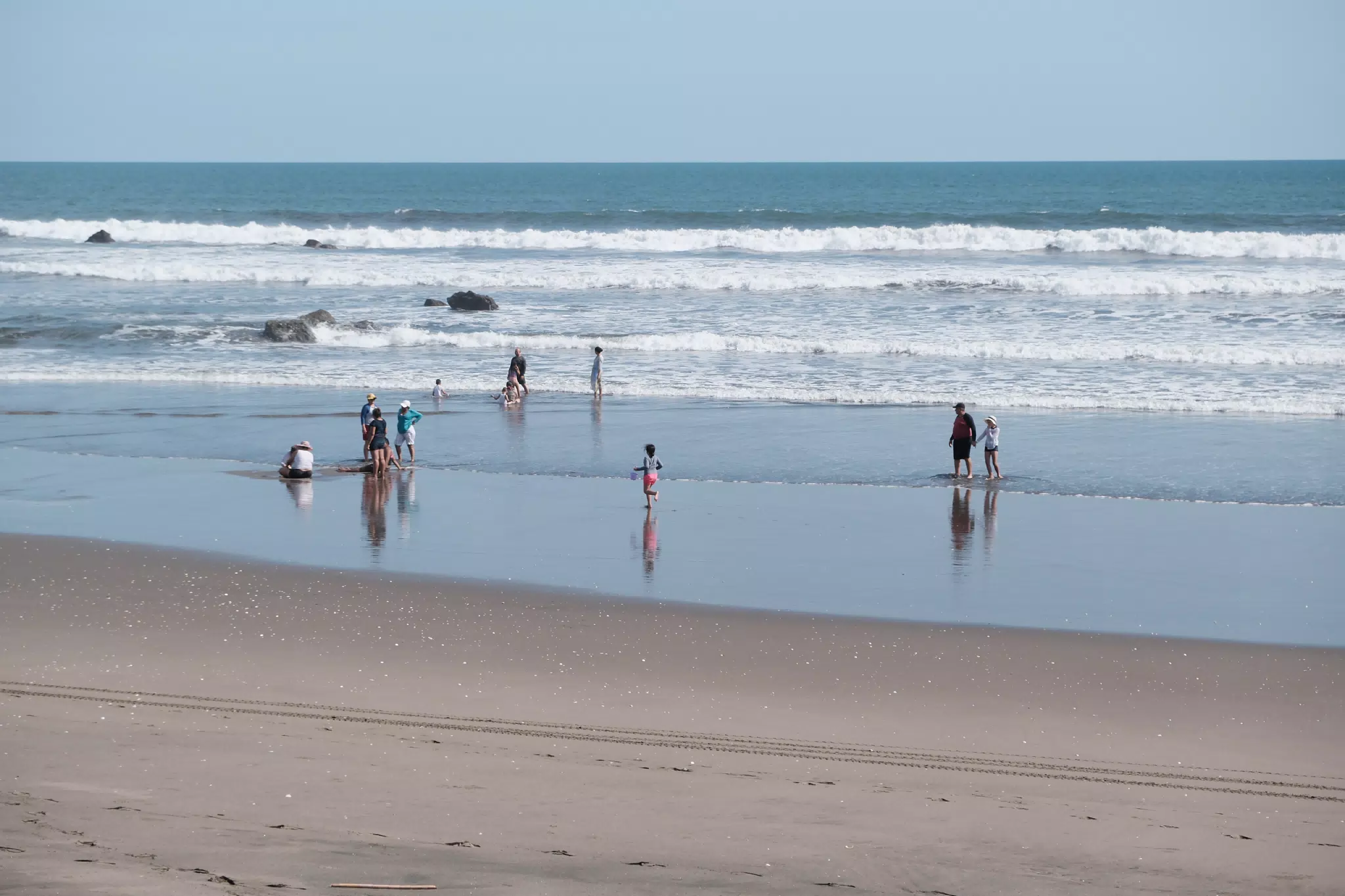 Beachgoers in Las Peñitas, Nicaragua