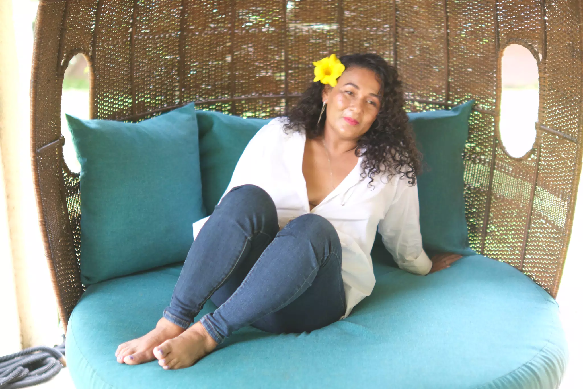 Aida in Egg Chair