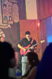 Dan Monti Playing Guitar with Rockmembranza at Via Via Leon Nicaragua