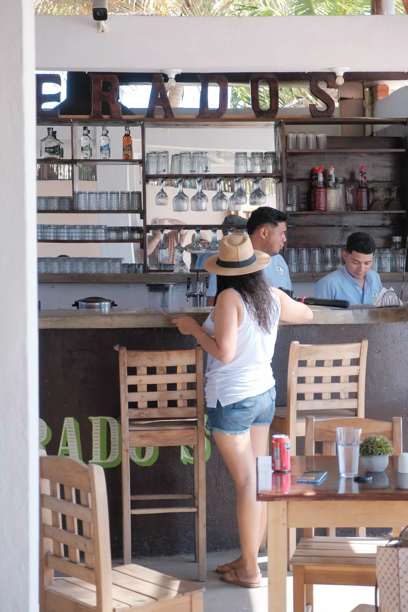 Marcela at the Bar at Desperados