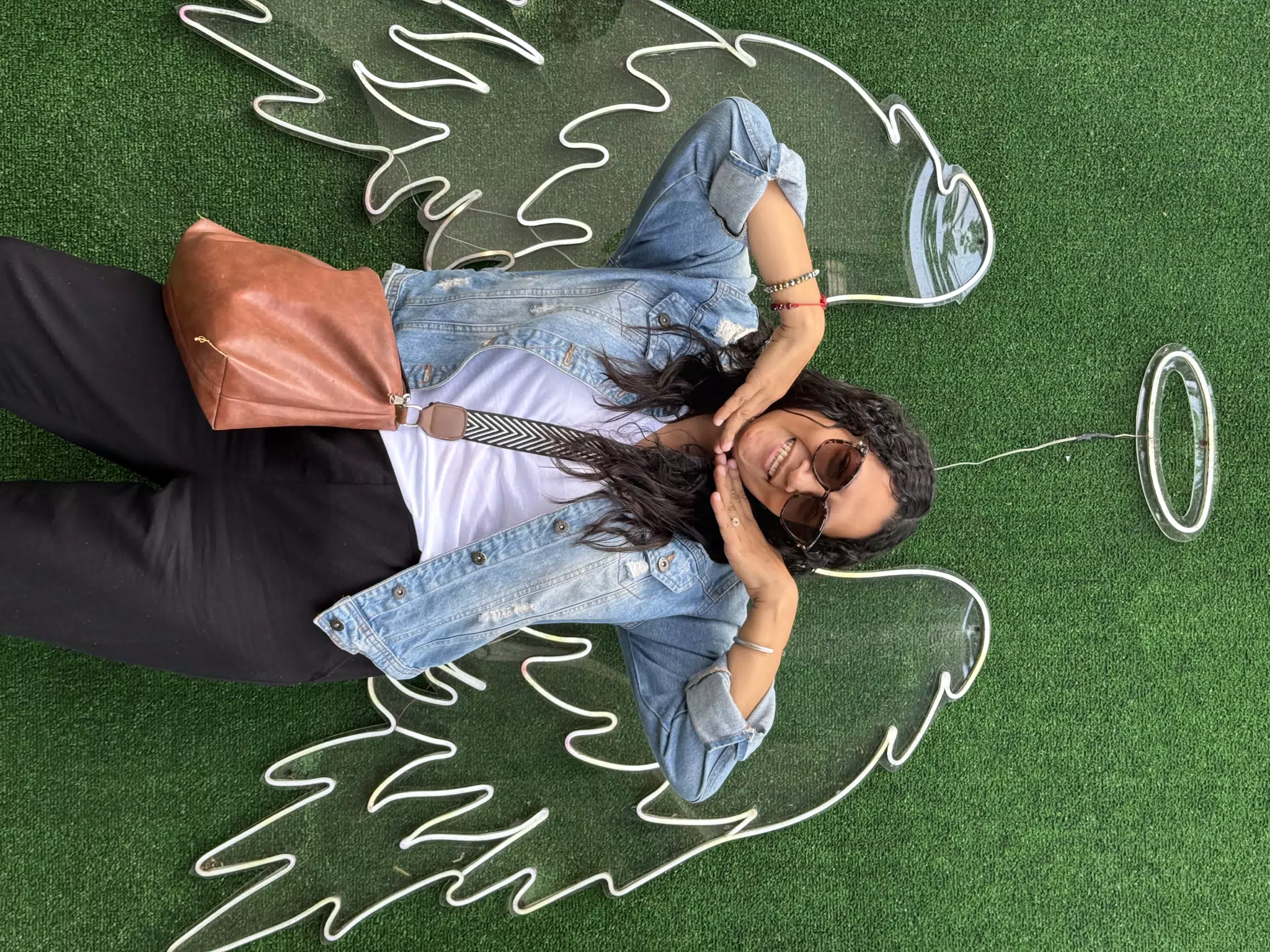 Marcela Posing with Angel Wings