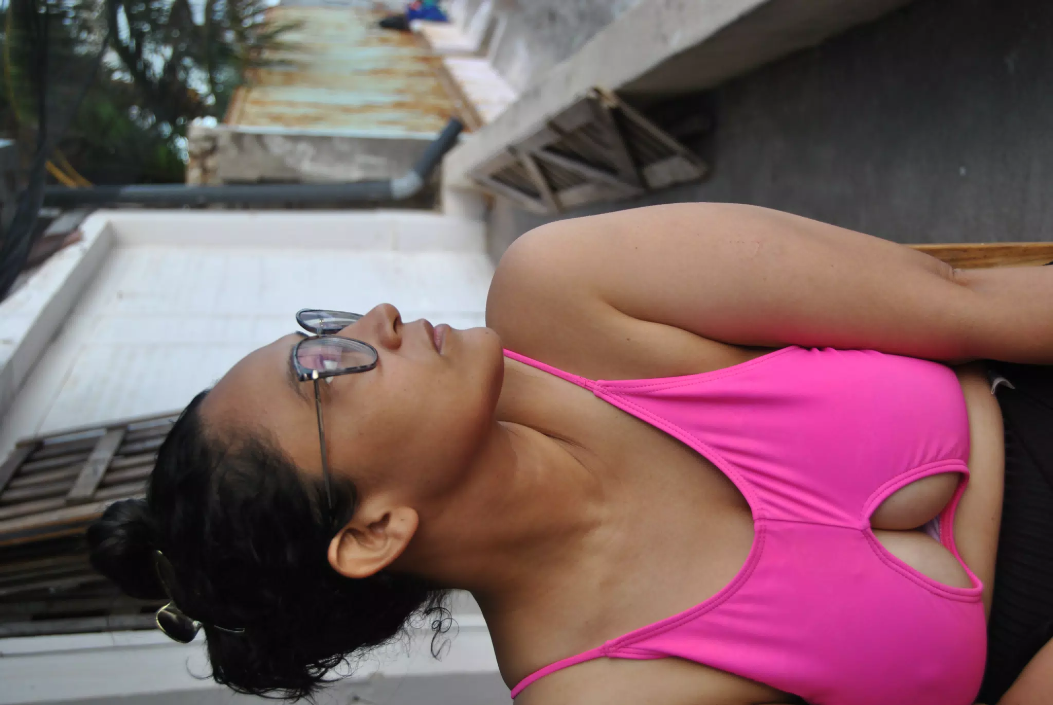 Brunette Nicaraguan Woman on the Beach in Las Penitas