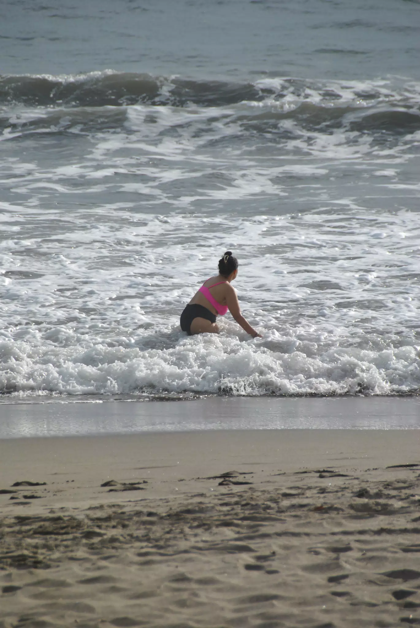 Woman in Pacific Ocean Swimming in Nicaragua