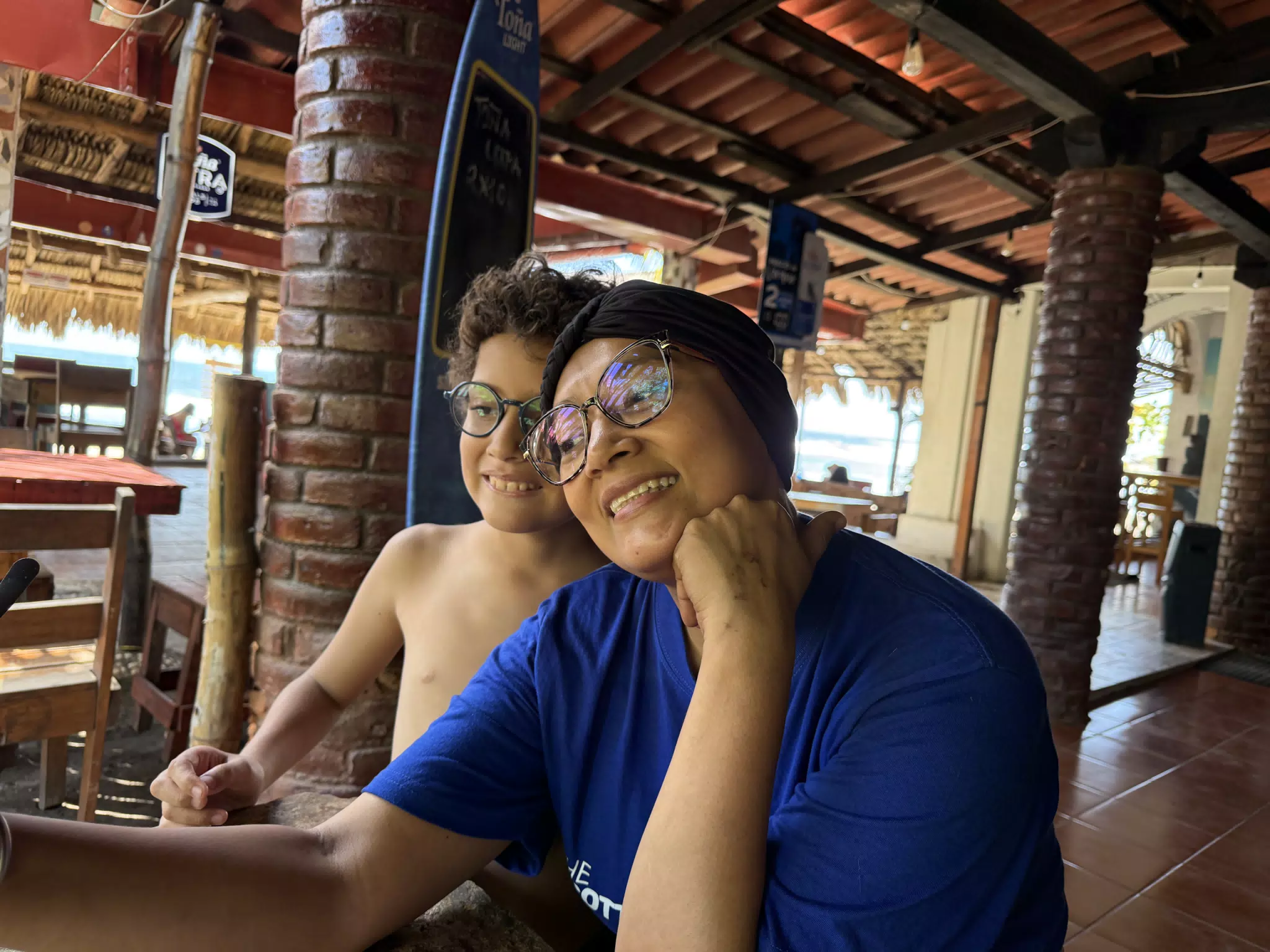 Marcela and Tafari at the Simple Beach Lodge