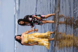 Gomez Sisters in the Ocean