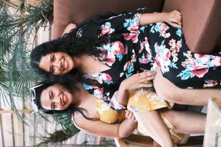 Sisters on Sofa at Desperado's Las Peñitas Nicaragua