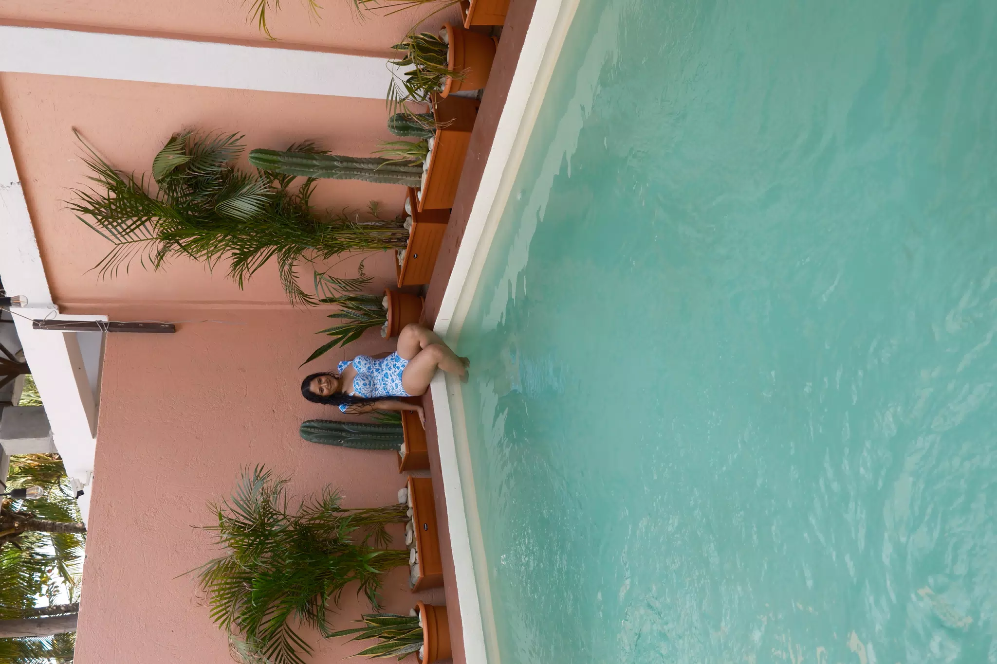 Pretty Girl by Hotel Pool