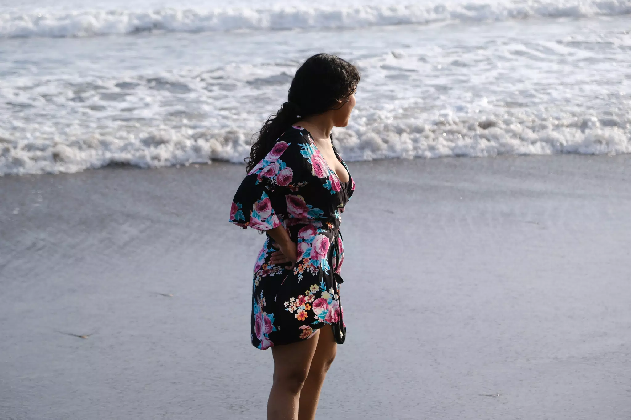 Marilyn on the Beach Looking Out to Sea
