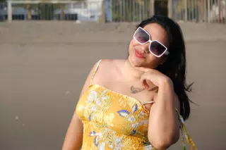Eva Modeling in Sunglasses on Las Peñitas Beach