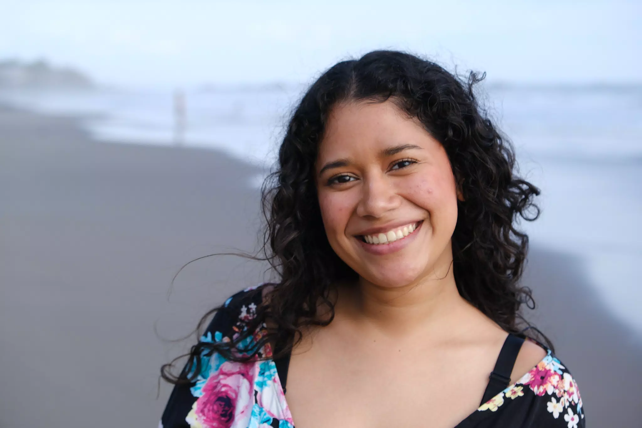 Gorgeous Smile on Brunette Latina on Beach