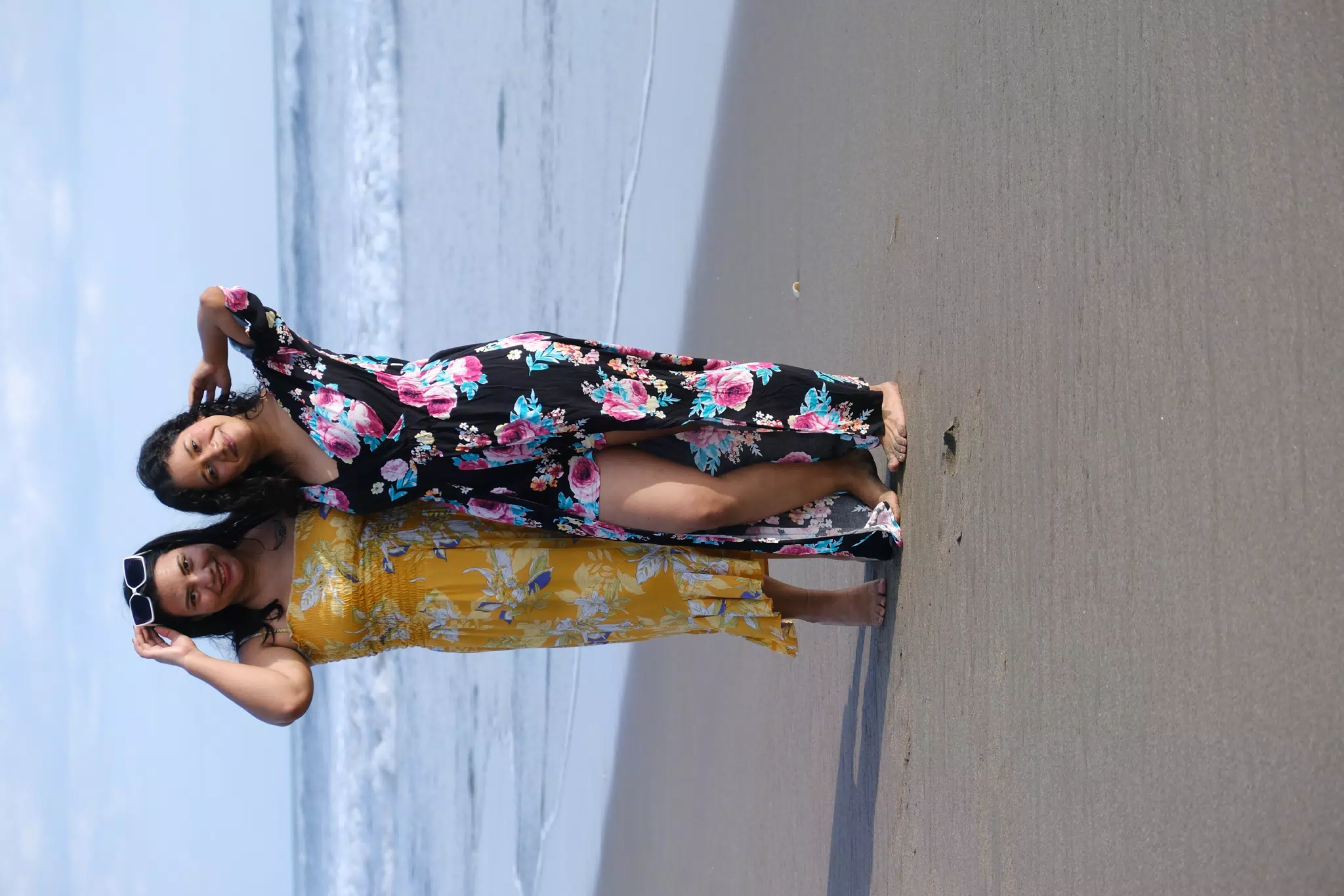 Eva & Marilyn Posing on Las Peñitas Beach, Nicaragua