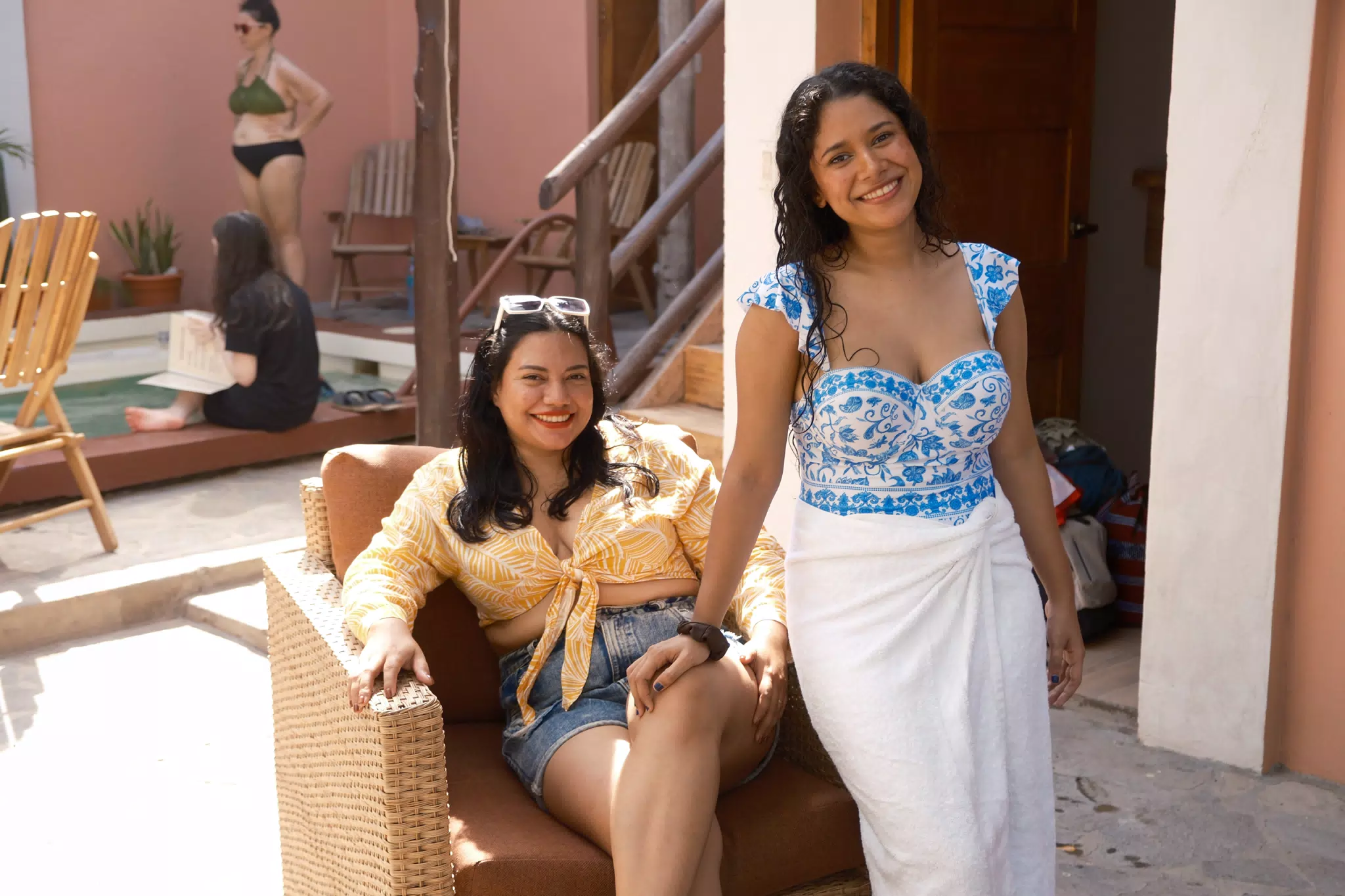 Eva & Marilyn at El Escondite, Las Peñitas, Nicaragua