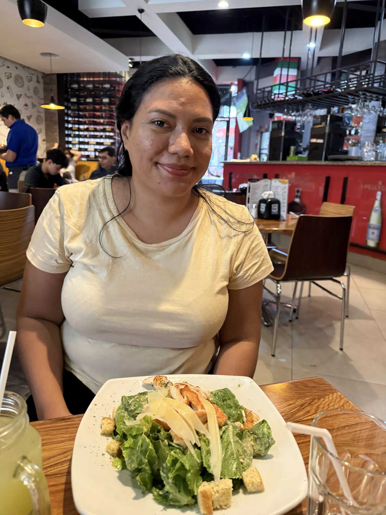 Eva with Caesar Salad